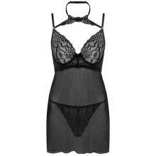 LIVCO CORSETTI FASHION - BINELLA SET BABYDOLL + THONG BLACK