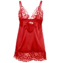 SUBBLIME - BABYDOLL DE CETIM COM RENDA VERMELHA L/XL