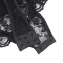 SUBBLIME - TEDDY WITH GARTER WITH LACE DETAIL AND STRIPS BLACK S/M