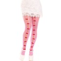 LEG AVENUE - STOCKINGS WITH OPENINGS HEART  BOWS WHITE