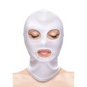 NS NOVELTIES - FETISH FASHION EYES AND MOUTH HOOD NYLON WHITE