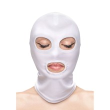 NS NOVELTIES - FETISH FASHION EYES AND MOUTH HOOD NYLON WHITE