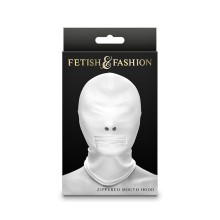 NS NOVELTIES - FETISH FASHION CLOSED ZIPPERED MOUTH HOOD NYLON WHITE