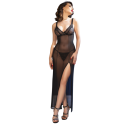 CHILIROSE - CR 4723 BABYDOLL LONGO E TANGA PRETO XL