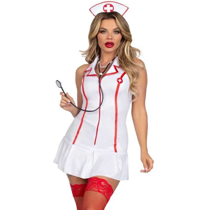 LEG AVENUE - COSTUME D'INFIRMIÈRE EN CHEF BLANC M/L LEG AVENUE - COSTUME D'INFIRMIÈRE EN CHEF BLANC M/L