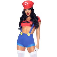 LEG AVENUE - COSTUME SEXY MARIO BROS ROSSO/BLU S