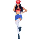 LEG AVENUE - COSTUME SEXY MARIO BROS ROUGE/BLEU S