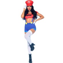 LEG AVENUE - COSTUME SEXY MARIO BROS ROSSO/BLU S