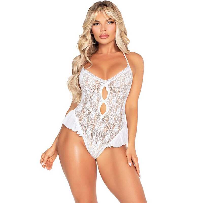 LEG AVENUE - BODY MIT SCHLEIFE UND RÜSCHEN WEISS EINHEITSGRÖSSE LEG AVENUE - BODY MIT SCHLEIFE UND RÜSCHEN WEISS EINHEITSGRÖSSE