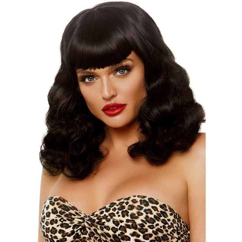 LEG AVENUE - PERUCA RETRO CURLY COM FRANJA PRETA LUMINISCENTE