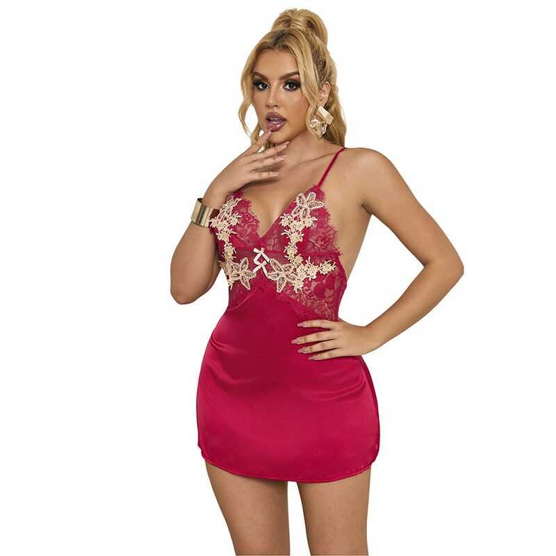 SUBBLIME - 954130 BABYDOLL À MOTIF FLORAL ROUGE L/XL SUBBLIME - 954130 BABYDOLL À MOTIF FLORAL ROUGE L/XL