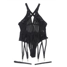 SUBBLIME - 954154 BODY COM CINTA-LIGA PRETO L/XL