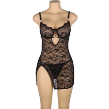 SUBBLIME - 954185 BABYDOLL DE RENDA COM ALÇAS AJUSTÁVEIS PRETO