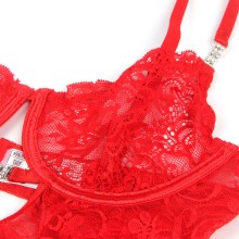 SUBBLIME - 954208 SPITZEN-BABYDOLL MIT VERSTELLBAREN TRÄGERN ROT S/M