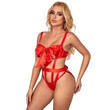 SUBBLIME - 954475 BODY SEXY OPENWORK COM LAÇO VERMELHO L/XL