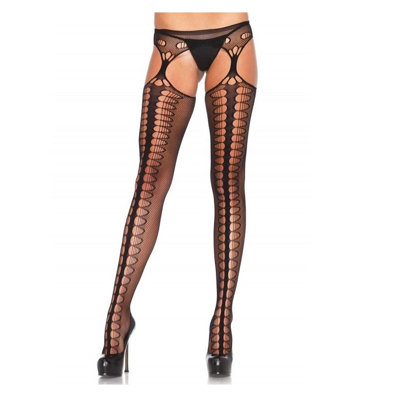 LEG AVENUE - TIGHTS WITH GARTER EXCLUSIVE BLACK