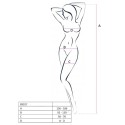 PASSION - WOMAN BS017 WEISSER BODYSTOCKING, EINE GRÖSSE