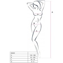 PASSION - WOMAN BS020 WEISSER BODYSTOCKING, EINE GRÖSSE