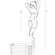 PASSION - WOMAN BS025 BODYSTOCKING SCHWARZ KLEIDERSTIL EINE GRÖSSE