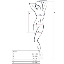 PASSION - WOMAN BS026 SCHWARZER KLEIDERSTIL BODYSTOCKING, EINE GRÖSSE