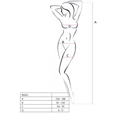 PASSION - WOMAN BS031 WEISSER BODYSTOCKING, EINE GRÖSSE