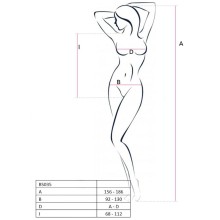 PASSION - FEMME BS035 BODYSTOCKING NOIR TAILLE UNIQUE