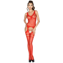 PASSION - WOMAN BS038 BODYSTOCKING ROSSO TAGLIA UNICA