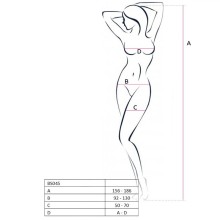 PASSION - DONNA BS045 BODYSTOCKING NERO TAGLIA UNICA