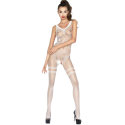 PASSION - FEMME BS045 BODYSTOCKING BLANC TAILLE UNIQUE