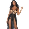 LEG AVENUE - ROBE MAXI CAGE ET STRING S/M