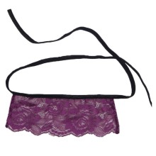 SUBBLIME - CORSET THONG E BLINDFOLD PRETO E ROXO S / M