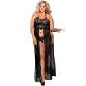 SUBBLIME - QUEEN PLUS DRESS-TOP AND THONG SET BLACK