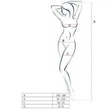 PASSION - WOMAN BS055 WEISSER BODYSTOCKING, EINE GRÖSSE