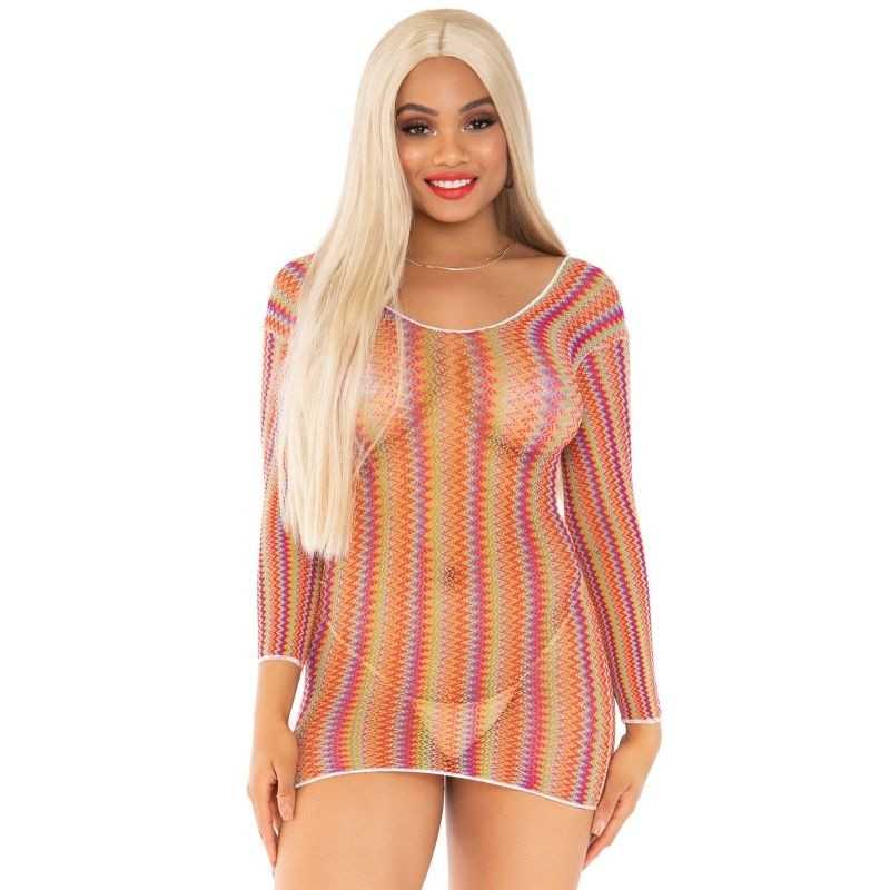 LEG AVENUE - ZIGZAG MINI VESTIDO MULTICOLOR TAMANHO ÚNICO LEG AVENUE - ZIGZAG MINI VESTIDO MULTICOLOR TAMANHO ÚNICO