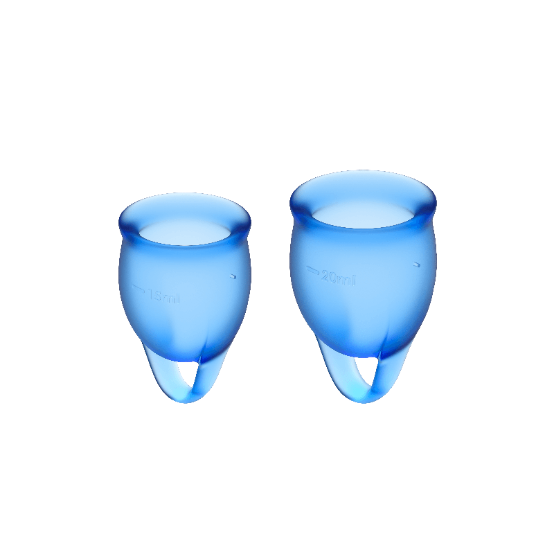 SATISFYER FEEL CONFIDENT MENSTRUAL CUP DARK BLUE 15+20ML SATISFYER FEEL CONFIDENT MENSTRUAL CUP DARK BLUE 15+20ML