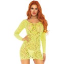 LEG AVENUE - CROCHET LACE LANGRMELIGES MINIKLEID NEON EINE