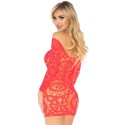 LEG AVENUE - LANGÄRMELIGES MINIKLEID AUS HÄKELNDER SPITZE, ROT