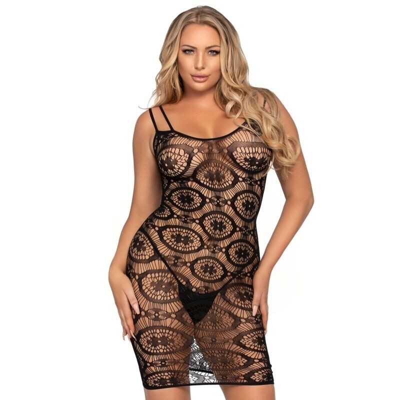 LEG AVENUE - DAISY CROCHET MINI DRESS ONE SIZE