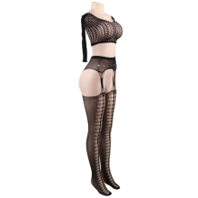 QUEEN LINGERIE - BODYSTOCKING TOP LONG SLEEVE S/L