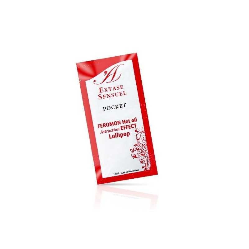 EXTASE SENSUAL - HUILE DE MASSAGE AUX PHÉROMONES EFFET CHALEUR SUCETTE 10 ML