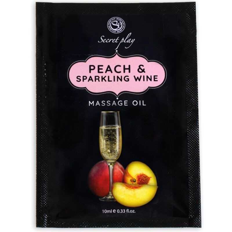 SECRETPLAY - PEACH SPARKLING WINE MASSAGE OIL SACHET 10 ML