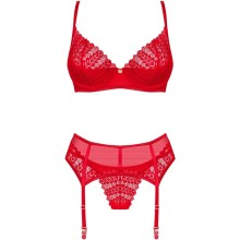 OBSESSIVE - INGRIDIA SET TRE PEZZI ROSSO XS/S