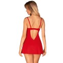 OBSESSIVE - INGRIDIA CHEMISE TANGA ROSSO XS/S