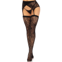 LEG AVENUE - LACE THIGH HIGHS GARTERBELT BLACK LEG AVENUE - LACE THIGH HIGHS GARTERBELT BLACK