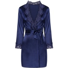 LIVCO CORSETTI FASHION - JACQUELINE LC 90249 DRESSING GOWN + SHIRT + PANTY NAVY BLUE L/XL