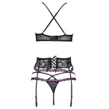 LIVCO CORSETTI FASHION - SNEHANA LC 90443 BRA + GARTER BELT + PANTY BLACK L/XL