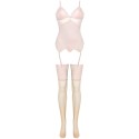 LIVCO CORSETTI FASHION - PERSINNE PEACH SET CORSET + PANTY + STOCKINGS