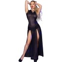 CHILIROSE - VESTIDO LONGO CR 4685 COM CAPUZ PRETO L