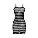 SUBBLIME - 951733 FISHNET DRESS WITH BLACK STRIPES ONE SIZE