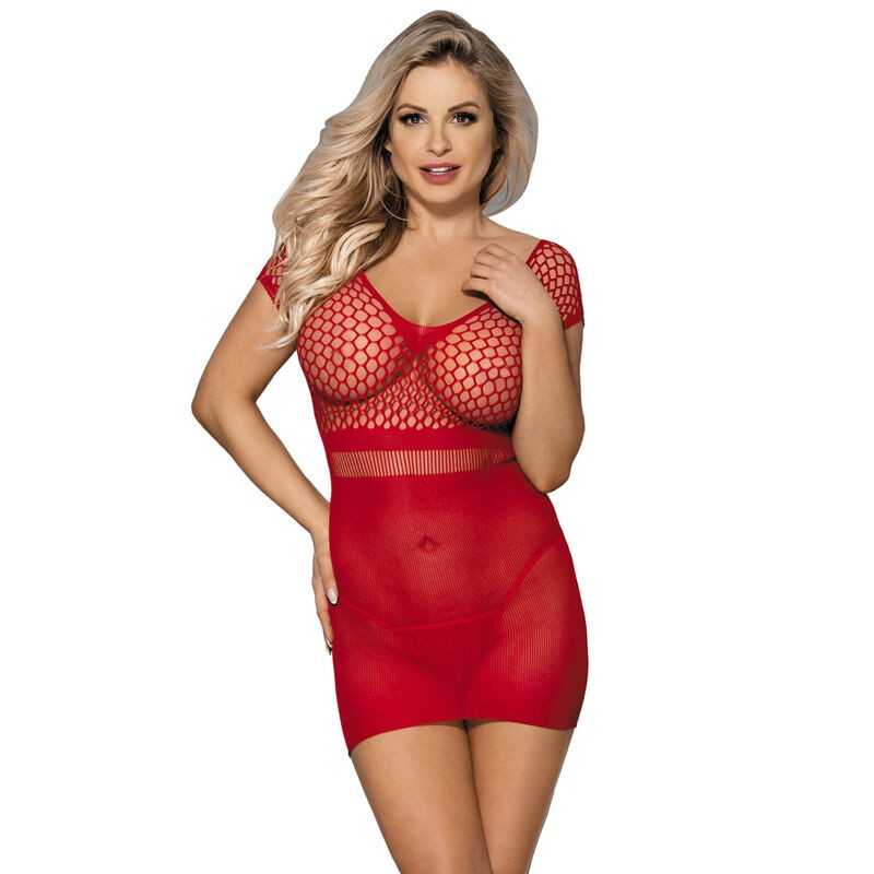 SUBBLIME - 951924 SHORT RED CROCHET GRILL DRESS ONE SIZE